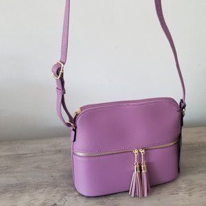 NWT Pebbled Vegan Leather Boho Tassels Crossbody